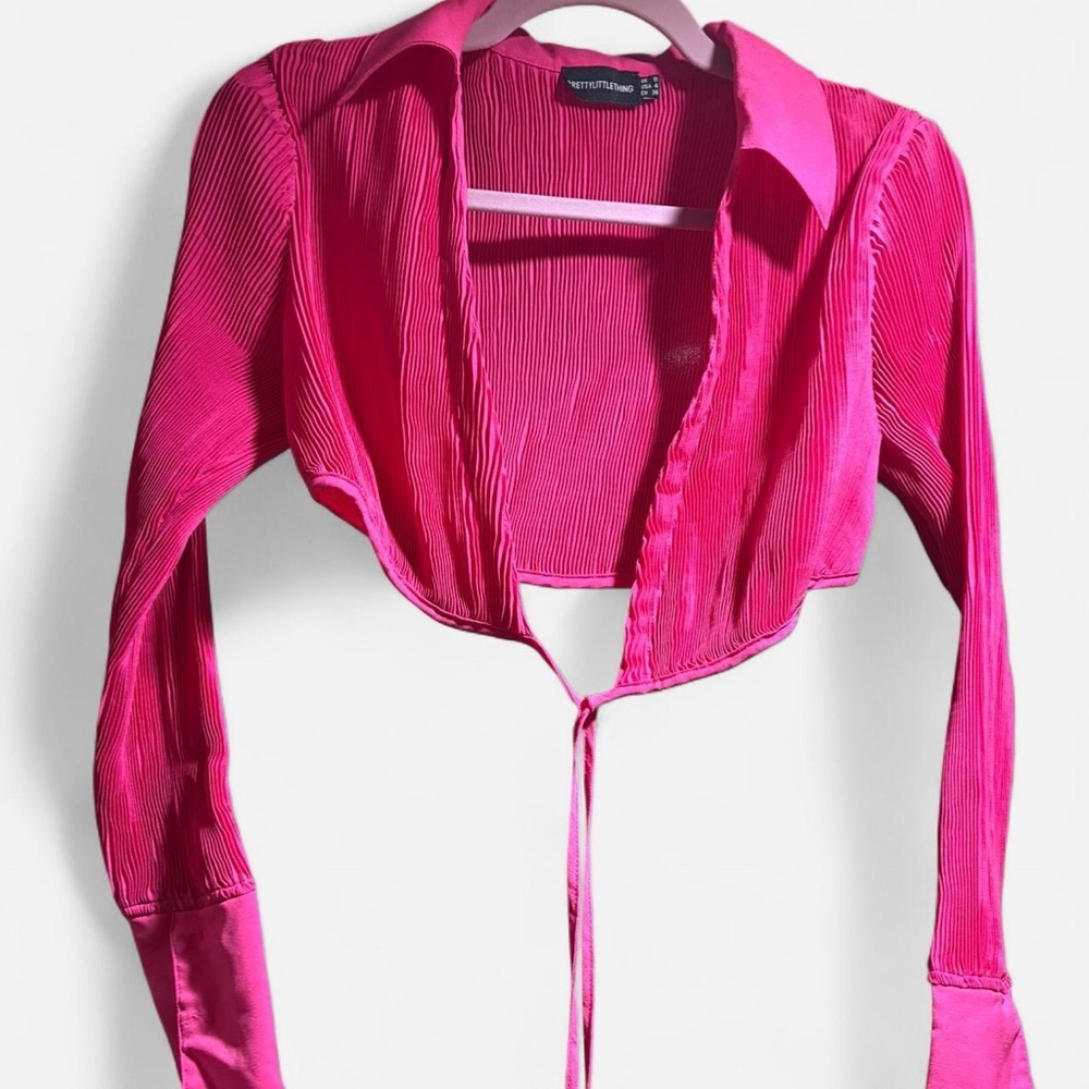 Pink Wrap Crop Top - Picture 3 of 3